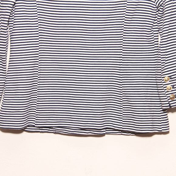 CABi Style# 823 Striped Knit Blazer Jacket Size Small Nautical Double Breasted - Picture 8 of 9
